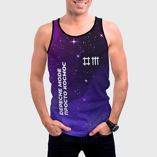 Мужская майка без рукавов Depeche Mode просто космос / 3D-Черный – фото 3