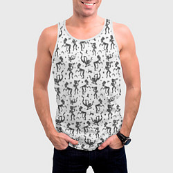 Майка-безрукавка мужская Скелетон в шляпе, цвет: 3D-белый — фото 2