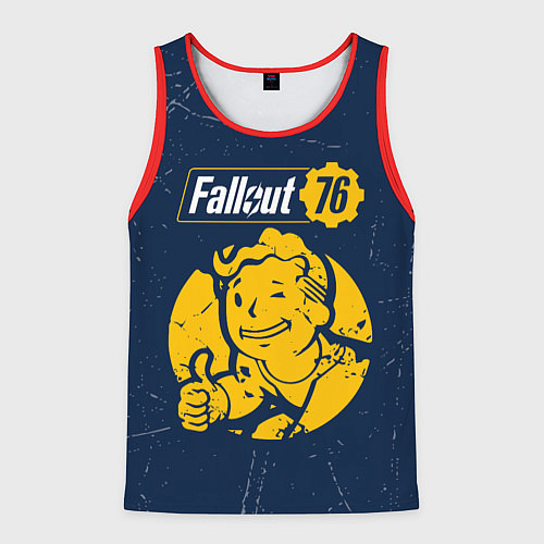 Мужская майка без рукавов FALLOUT 76 - Черточки / 3D-Красный – фото 1
