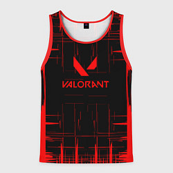 Майка-безрукавка мужская Valorant красные полосы, цвет: 3D-красный