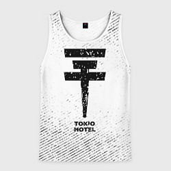 Майка-безрукавка мужская Tokio Hotel с потертостями на светлом фоне, цвет: 3D-белый