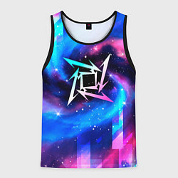 Майка-безрукавка мужская Metallica неоновый космос, цвет: 3D-черный
