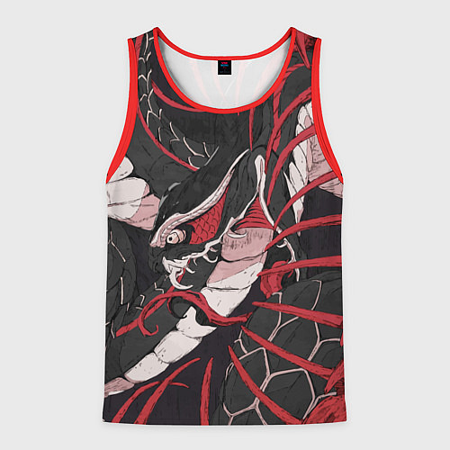 Мужская майка без рукавов Японская змея уроборос / 3D-Красный – фото 1