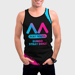 Майка-безрукавка мужская Bungo Stray Dogs - neon gradient, цвет: 3D-черный — фото 2
