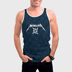Майка-безрукавка мужская Metallica - паттерн, цвет: 3D-белый — фото 2
