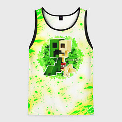 Майка-безрукавка мужская Minecraft creeper green, цвет: 3D-черный