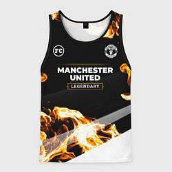 Майка-безрукавка мужская Manchester United legendary sport fire, цвет: 3D-черный