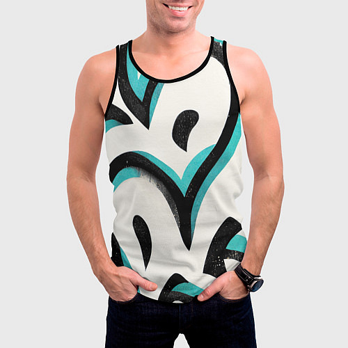 Мужская майка без рукавов Узоры в стиле граффити / 3D-Черный – фото 3