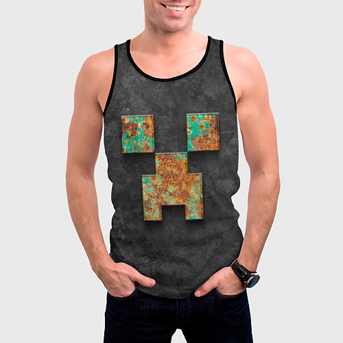 Мужская майка без рукавов Minecraft rust / 3D-Черный – фото 3