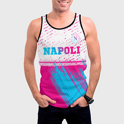 Майка-безрукавка мужская Napoli neon gradient style: символ сверху, цвет: 3D-черный — фото 2