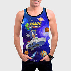 Майка-безрукавка мужская Sonic Free Riders - Hedgehog - Racer, цвет: 3D-черный — фото 2