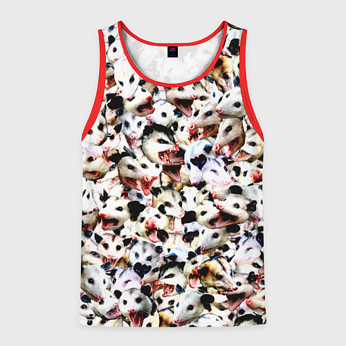 Мужская майка без рукавов Опоссумы / 3D-Красный – фото 1