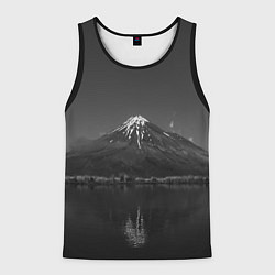 Майка-безрукавка мужская Тёмные горы и озеро, цвет: 3D-черный