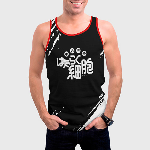 Мужская майка без рукавов Cells at Work краска / 3D-Красный – фото 3