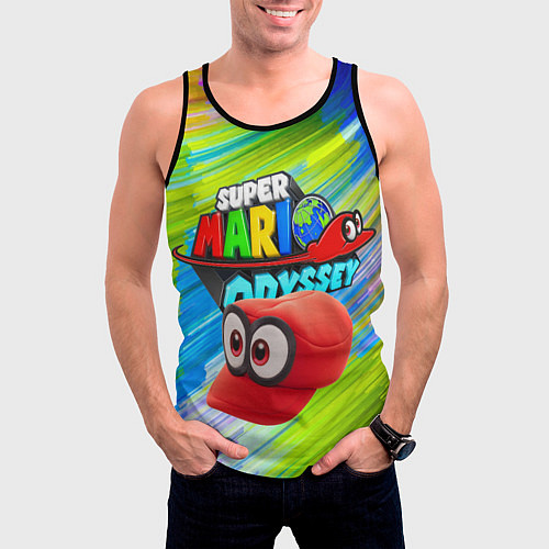 Мужская майка без рукавов Super Mario Odyssey - Nintendo - Бейсболка / 3D-Черный – фото 3