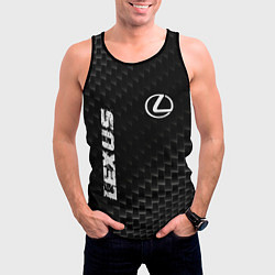 Майка-безрукавка мужская Lexus карбоновый фон, цвет: 3D-черный — фото 2