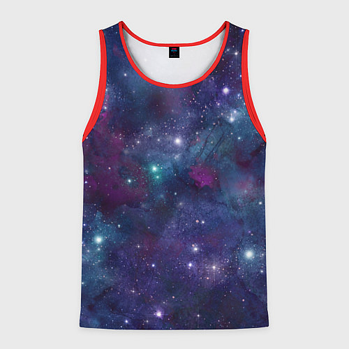 Мужская майка без рукавов Бесконечность звездного неба / 3D-Красный – фото 1