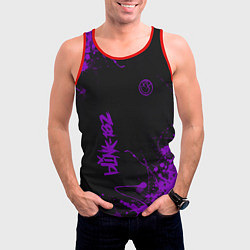 Майка-безрукавка мужская Blink 182 фиолетовые брызги, цвет: 3D-красный — фото 2
