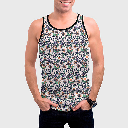 Мужская майка без рукавов Череп и глаз / 3D-Черный – фото 3
