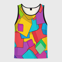 Майка-безрукавка мужская Фон из разноцветных кубиков, цвет: 3D-черный