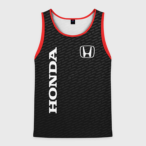 Мужская майка без рукавов Honda карбон / 3D-Красный – фото 1