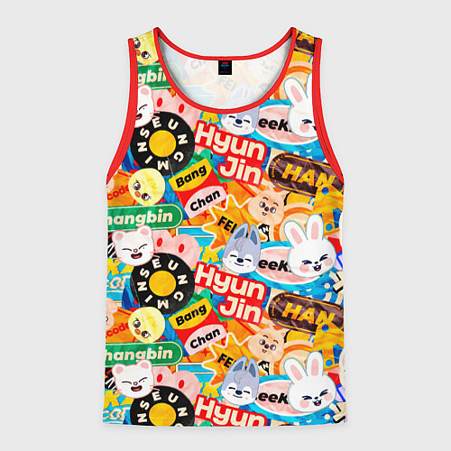 Мужская майка без рукавов Skzoo stickers characters / 3D-Красный – фото 1
