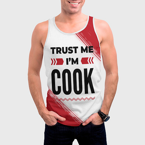 Мужская майка без рукавов Trust me Im cook white / 3D-Белый – фото 3