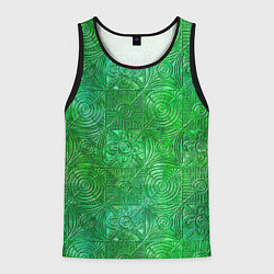 Майка-безрукавка мужская Узорчатый зеленый стеклоблок имитация, цвет: 3D-черный