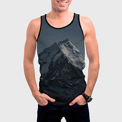 Майка-безрукавка мужская Одинокая ночная гора, цвет: 3D-черный — фото 2