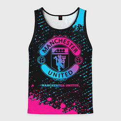 Майка-безрукавка мужская Manchester United - neon gradient, цвет: 3D-черный