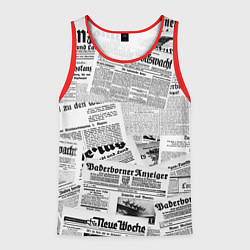 Майка-безрукавка мужская Газетный коллаж, цвет: 3D-красный