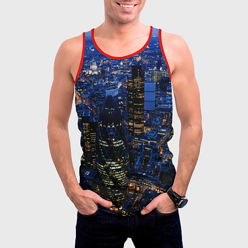 Мужская майка без рукавов Лондон сити / 3D-Красный – фото 3
