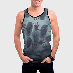 Майка-безрукавка мужская Scary faces trying to get out, цвет: 3D-черный — фото 2