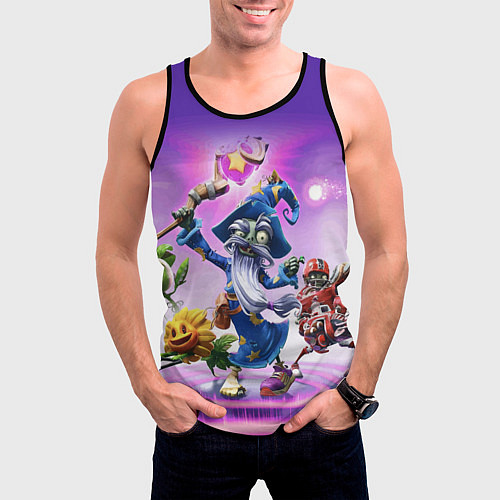 Мужская майка без рукавов Plants vs Zombies - characters / 3D-Черный – фото 3