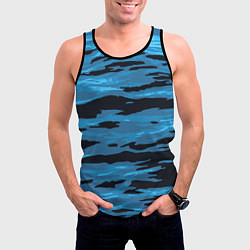 Майка-безрукавка мужская Волны Камуфляж, цвет: 3D-черный — фото 2