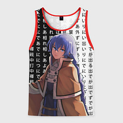 Майка-безрукавка мужская Реинкарнация безработного - Рокси - Иероглифы, цвет: 3D-красный