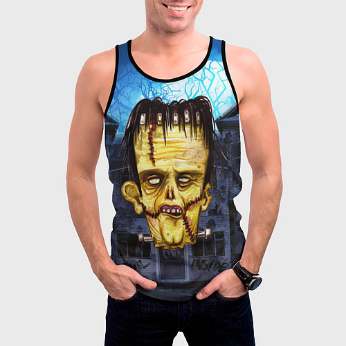 Мужская майка без рукавов Желтый зомби / 3D-Черный – фото 3