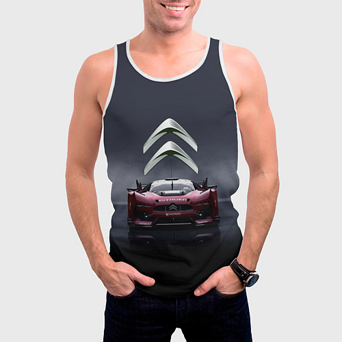 Мужская майка без рукавов Citroen - Racing team - Motorsport / 3D-Белый – фото 3