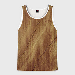 Майка-безрукавка мужская Деревянная текстура, цвет: 3D-белый