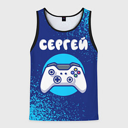 Майка-безрукавка мужская Сергей геймер, цвет: 3D-черный