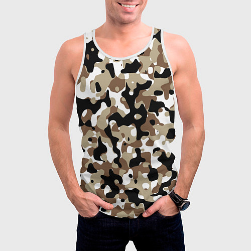 Мужская майка без рукавов Камуфляж Open Terrain / 3D-Белый – фото 3