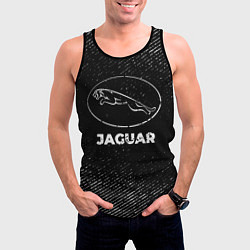 Майка-безрукавка мужская Jaguar с потертостями на темном фоне, цвет: 3D-черный — фото 2