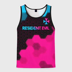 Майка-безрукавка мужская Resident Evil - neon gradient: символ сверху, цвет: 3D-черный