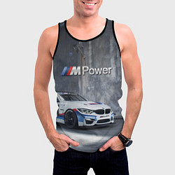 Майка-безрукавка мужская BMW M4 GT4 - racing team - motorsport, цвет: 3D-черный — фото 2