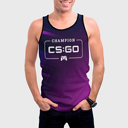 Майка-безрукавка мужская Counter Strike gaming champion: рамка с лого и джо, цвет: 3D-черный — фото 2