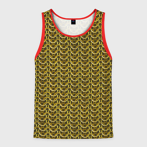 Мужская майка без рукавов Кольчуга проволока золото / 3D-Красный – фото 1