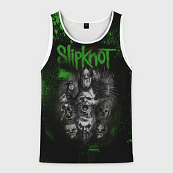 Майка-безрукавка мужская Slipknot green, цвет: 3D-белый