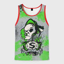 Майка-безрукавка мужская Slipknot скелет green, цвет: 3D-красный