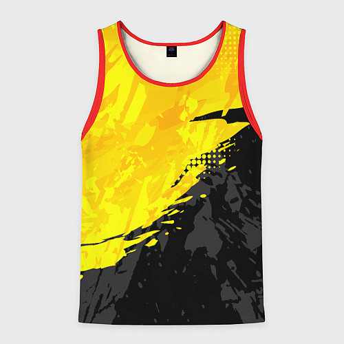 Мужская майка без рукавов Black and yellow / 3D-Красный – фото 1