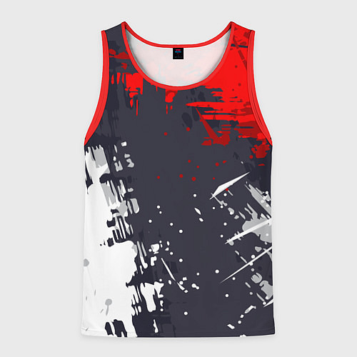 Мужская майка без рукавов Абстрактные брызги / 3D-Красный – фото 1